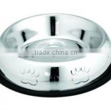 Stainless Bowl Embossed Paws & Bones