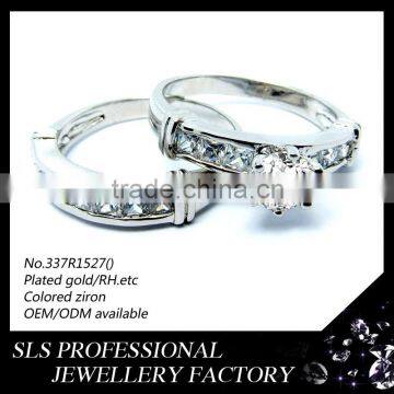 Celebrate couple meaningful date fashion two piece rings 925 silver engagement rings