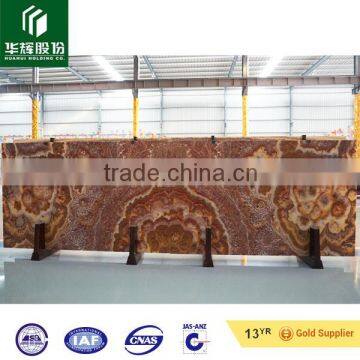 Transparent rainbow onyx, red onyx big slabs with book match for wall decoration