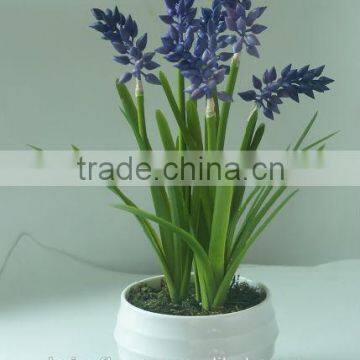 2014 new design Potted purple artificial fake flower for home or office decorating