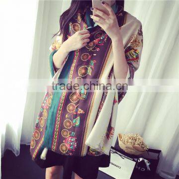 Wholesale Scarf Woman Fashion Carriage Printed Cotton Shawl