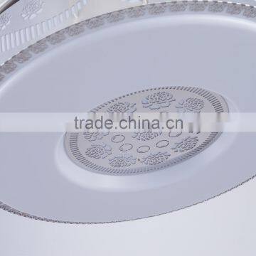 Silver Color Yellow Light Ceiling Fan With Remote Control