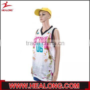 customized sublimation all pattern v neck youth best basketball uniform with cap