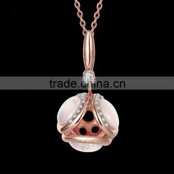 unique tetrahedral ball necklace zircon rose gold chain weight 5.7g