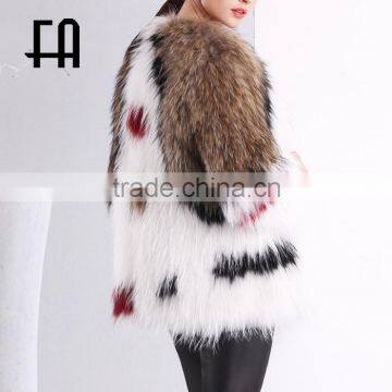 Factory Wholesale Price Fashion Raccoon Fur Knitted Jacket