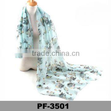 Summer gauze featherweight patterned versitile muslim hijab scarf