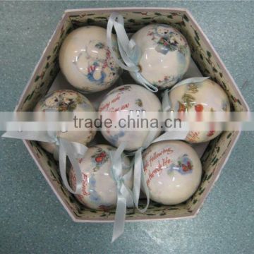 polystyrene foam Christmas ball covered with paper-EPS foam christmas ball for christmas promotion