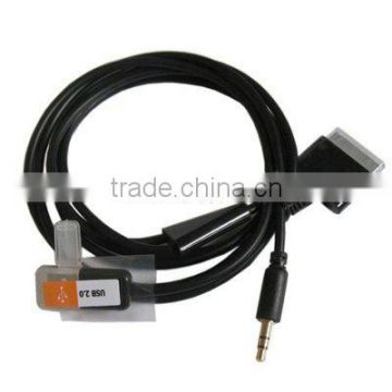 Black For Iphone4s 3.5mm Jack Car AUX Audio Cable