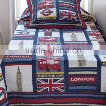 China supplier boy quilt with British flag printed in