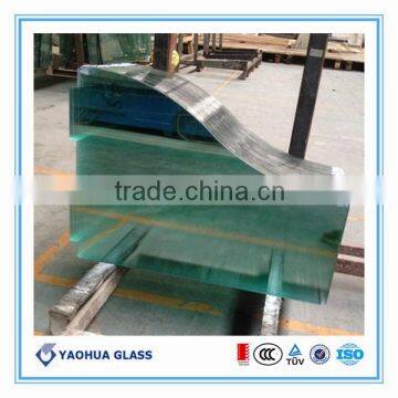 Curved/bent Tempered Glass for curtain wall, ice rink fence 8mm,10mm,12mm (EN12150 AS/NZS2208)