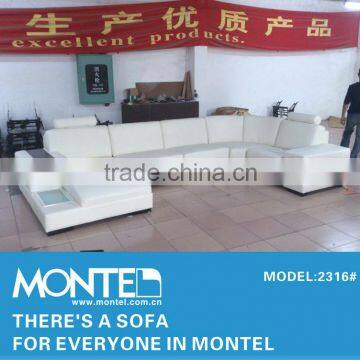 u Shaped Leather Sectional Sofa Material photo-4