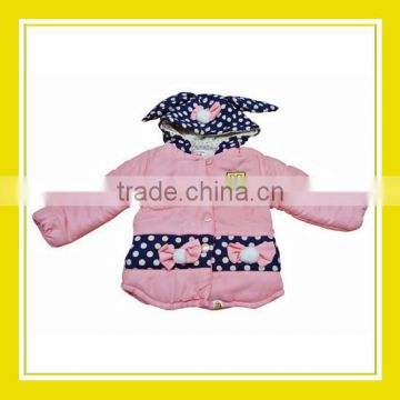 2016 Fashion Products Bros Baby Rinne Ribbon Blue White Dots Girl Pink Long Sleeve Hoodie