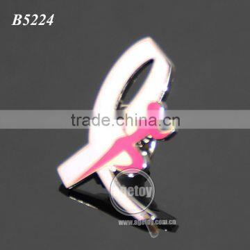 Japan High Quality Mammary Glands Cancer Prevention And Cure Public Welfare Pink Ribbon Metal Souvenir Pin Badge photo-2