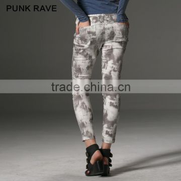 PK-039 New Design Punk Winter Printing Form-fitting Cone-shape Pants