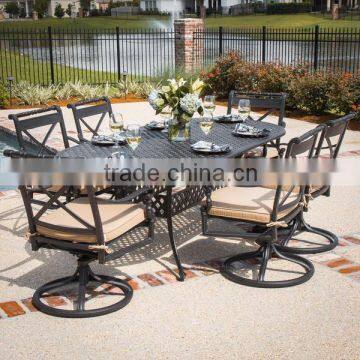 OMI 7-piece Cast Aluminum Patio Dining Set with Swivel Rockers