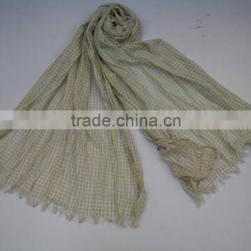 High Quality Plaid Scarf 100% Cotton Woman Scarf photo-2