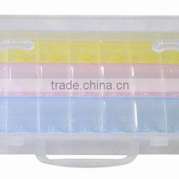 Jewelry plastic bead box Double-deck case with handle