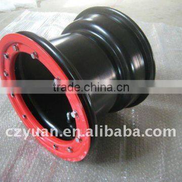 Red bealock rings black 10x8 OEM wheels Quad Parts