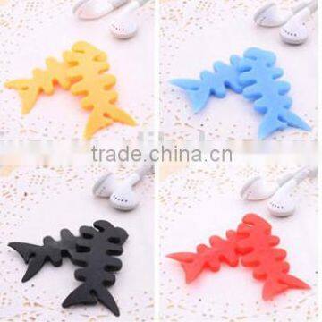 Cute Silicone Headset Wire Winder in Fishbone Shape photo-5