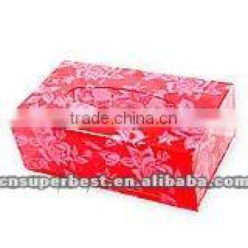 Red flower acrylic tissue box with elegant style