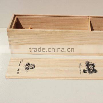 High End Custom Logo Printed Single Pine Wood Wine Gift Box photo-5