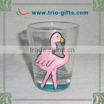 souvenir glass item shot glass flamingo design logo