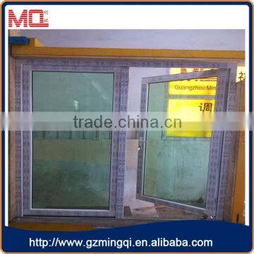 pvc frame door double glass with grill window