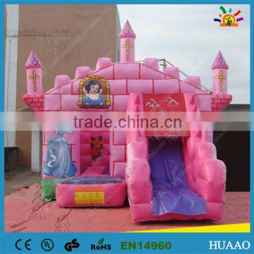 Commercial pink princess inflatable combo slide for sale