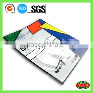 grocery packing PET+PE colorful printing lamination 3 side seal header bag wholesale price