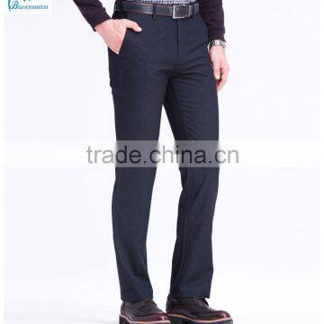 Navy Color Cotton Polyester Spandex Casual Pants Stretch Twill Mens Pants With Jet Pockets photo-1