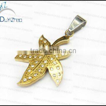 Stainless steel pendant big leaf charms and pendants jewelry