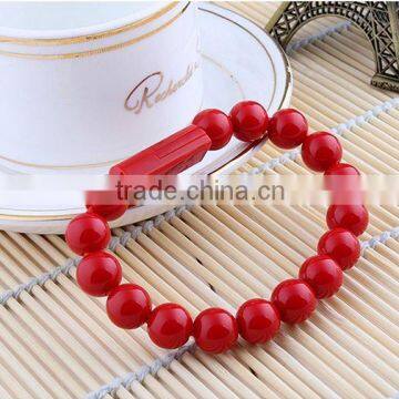 Factory wholesale Creative Bead Bracelet Cable Micro USB 2.0 Charging Data Cable For Samsung