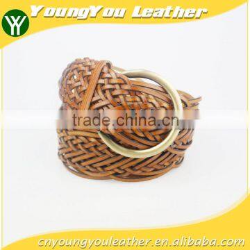 Women Alloy Buckles Genuine Leather Woven Belt Brand for Jeans in Yiwu
