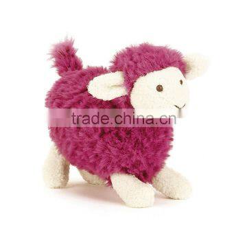 Hot sale Lovely stuffed Rose-carmine sheep plush toy