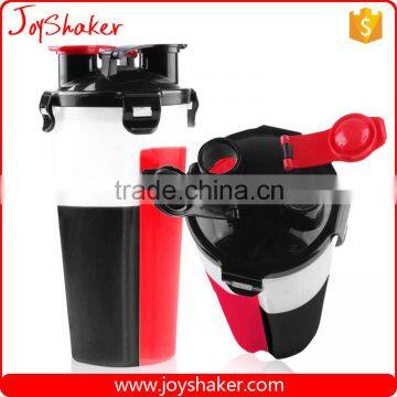 Twin Narrow Mouth BPA-free Juice Mixer Dual Shaker Bottle with Filter Screen,20-Ounce Capacity