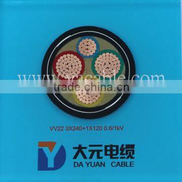 VV22 3X240+1X120 0.6/1KV PVC Insulated Steel Tape Armoured PVC Sheath Power Cable