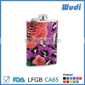 good quality peony picture design hip flask for women HF803