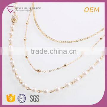N74427I01 STYLE PLUS Layered Chain Pearl Necklace Jewelry Bohemian Pearl Necklace for Women photo-2