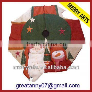 yiwu market manufacturer cheap 60 embroidery design christmas tree skirts wholesale