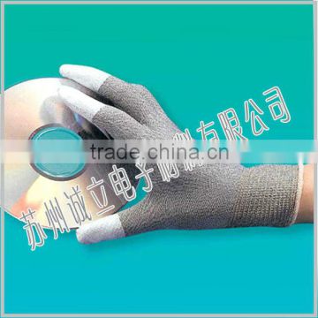 Carbon fiber ESD PU top fit gloves