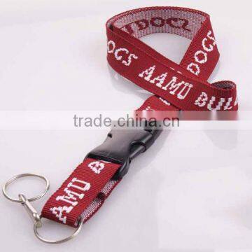 Customized red Lanyards with Jacquard logo , Customized neck lanyards