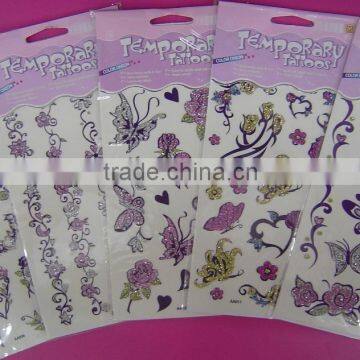 Glitter tattoo sticker,glow in the dark body tattoo sticker,custom tattoo sticker