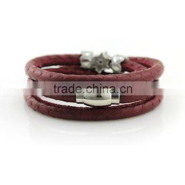 Top Quality Italian Genuine Snakeskin Leather Wrap Bracelets for Women