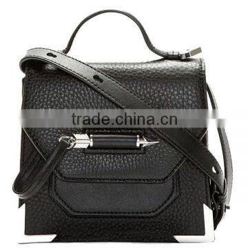 Fashion Unisex Black Genuine Leather Handbag ,Crossbody bag MD5-066