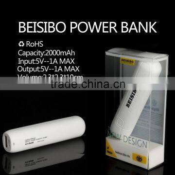 2000 mAh miniature portable charger power bank