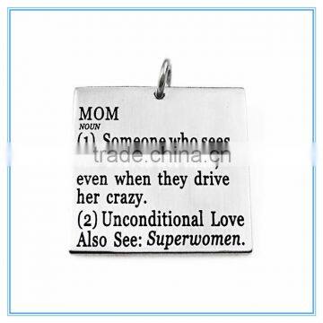 Definition of a Mom Square Tag Stainless Steel