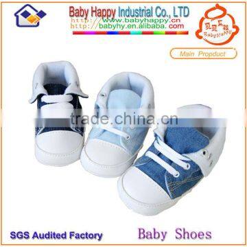 2014 new in market handmade canvas fold-down soft sole toddle baby shoes