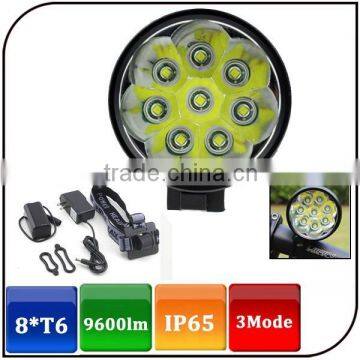 3 Mode 9600 Lumen 8 CREE XML T6 8800mah Battery Pack IP65 Bicycle Light Headlamp