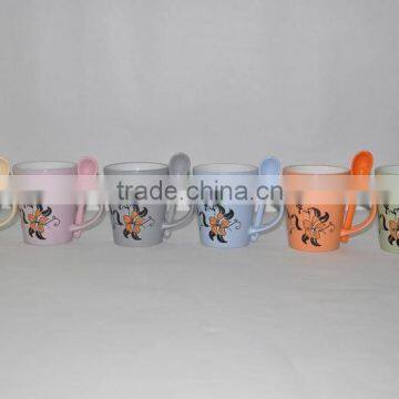 Colorful 12oz stoneware mug for promotion