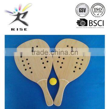 wooden beach paddle racket
